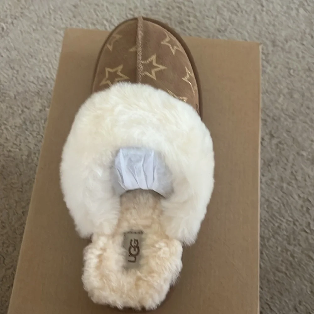 UGG® Kids' Cozy II Iridescent Stars Genuine Shearling Slipper